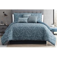 Croxton Blue 7 Pc King Comforter Set