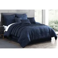 Cuthbert Navy 10 Pc King Comforter Set