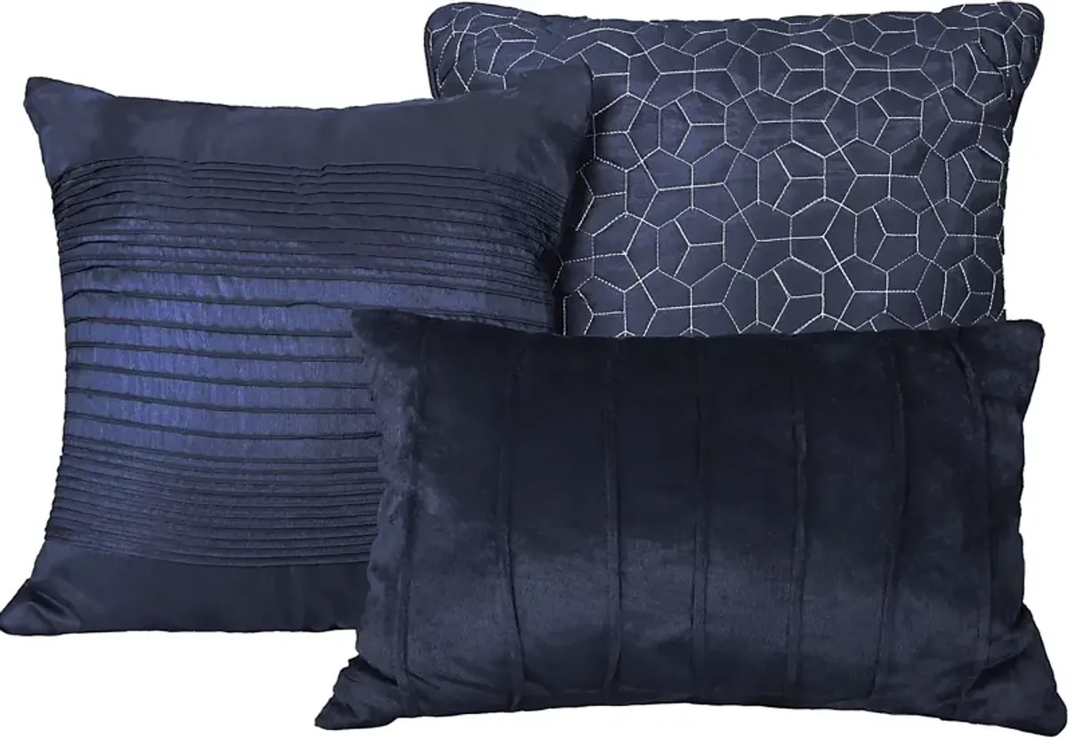 Cuthbert Navy 10 Pc Queen Comforter Set