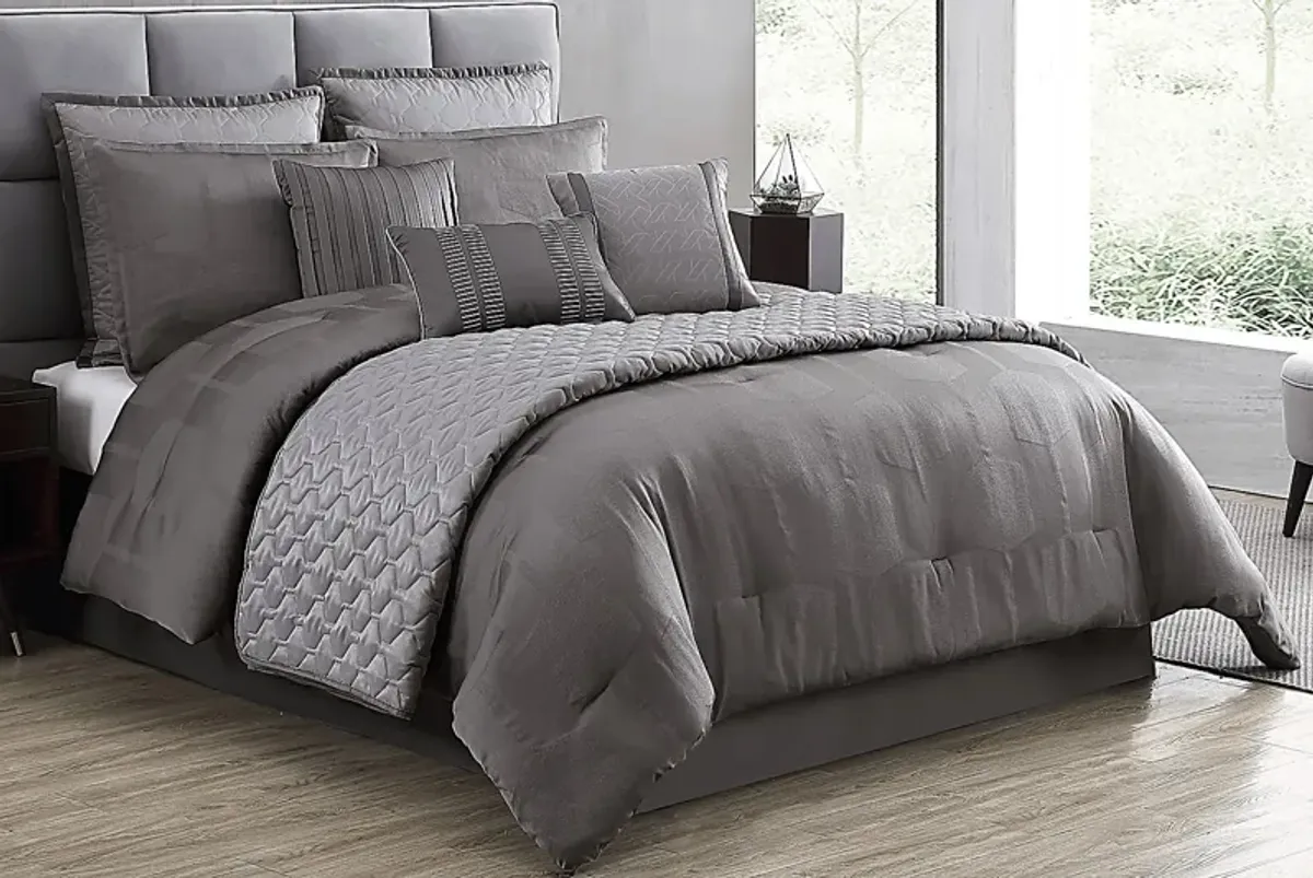 Damuth Gray 10 Pc King Comforter Set