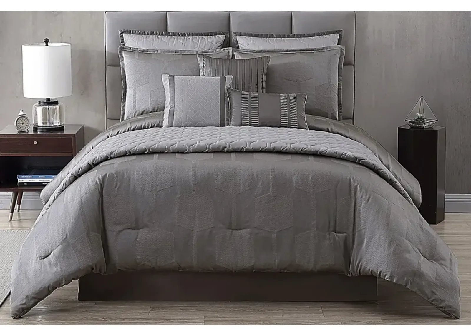 Damuth Gray 10 Pc Queen Comforter Set