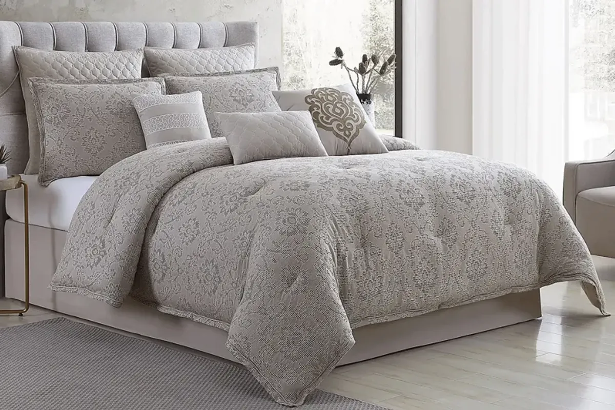 Defremeny Beige 10 Pc King Comforter Set