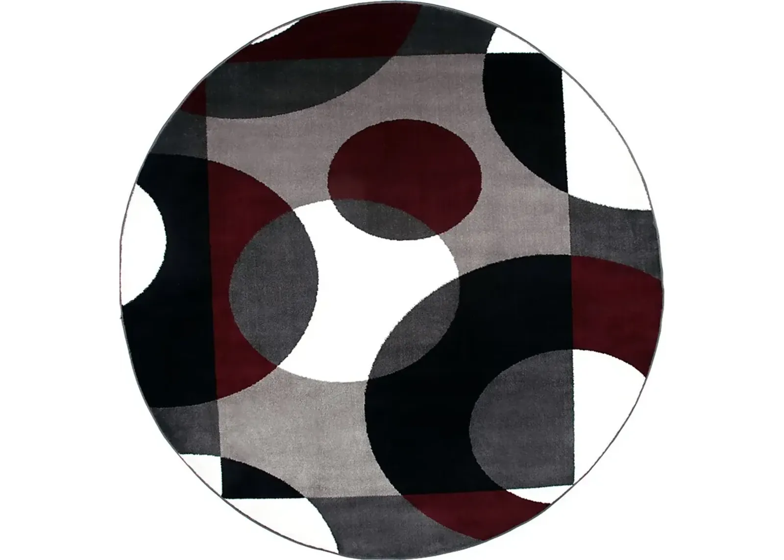 Ailana Burgundy 6'6 Round Rug