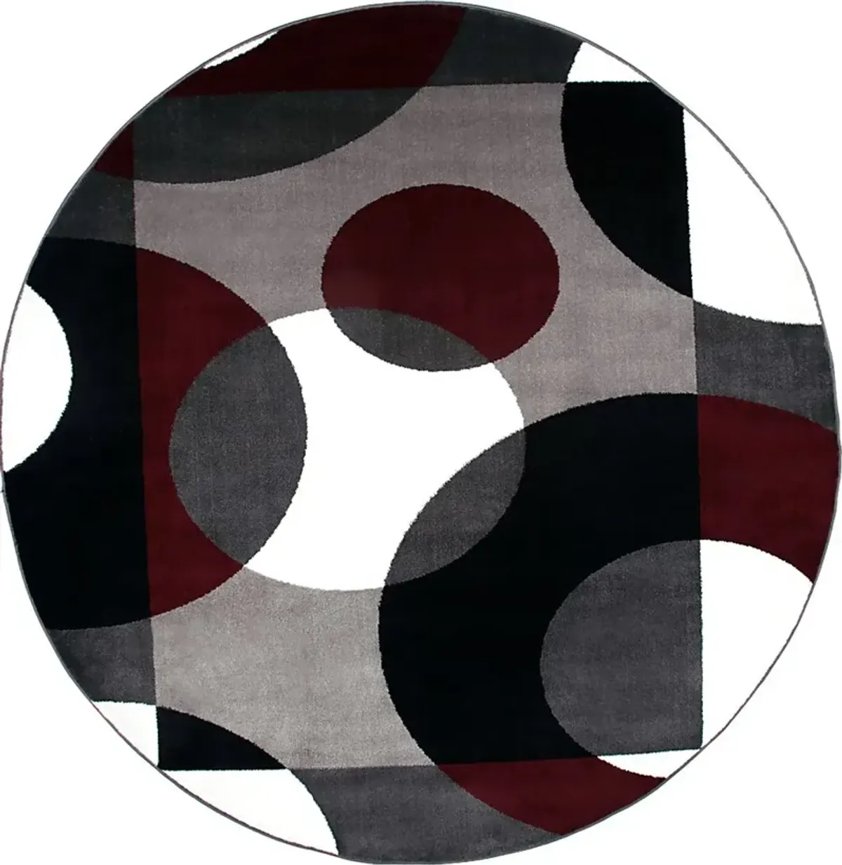 Ailana Burgundy 6'6 Round Rug