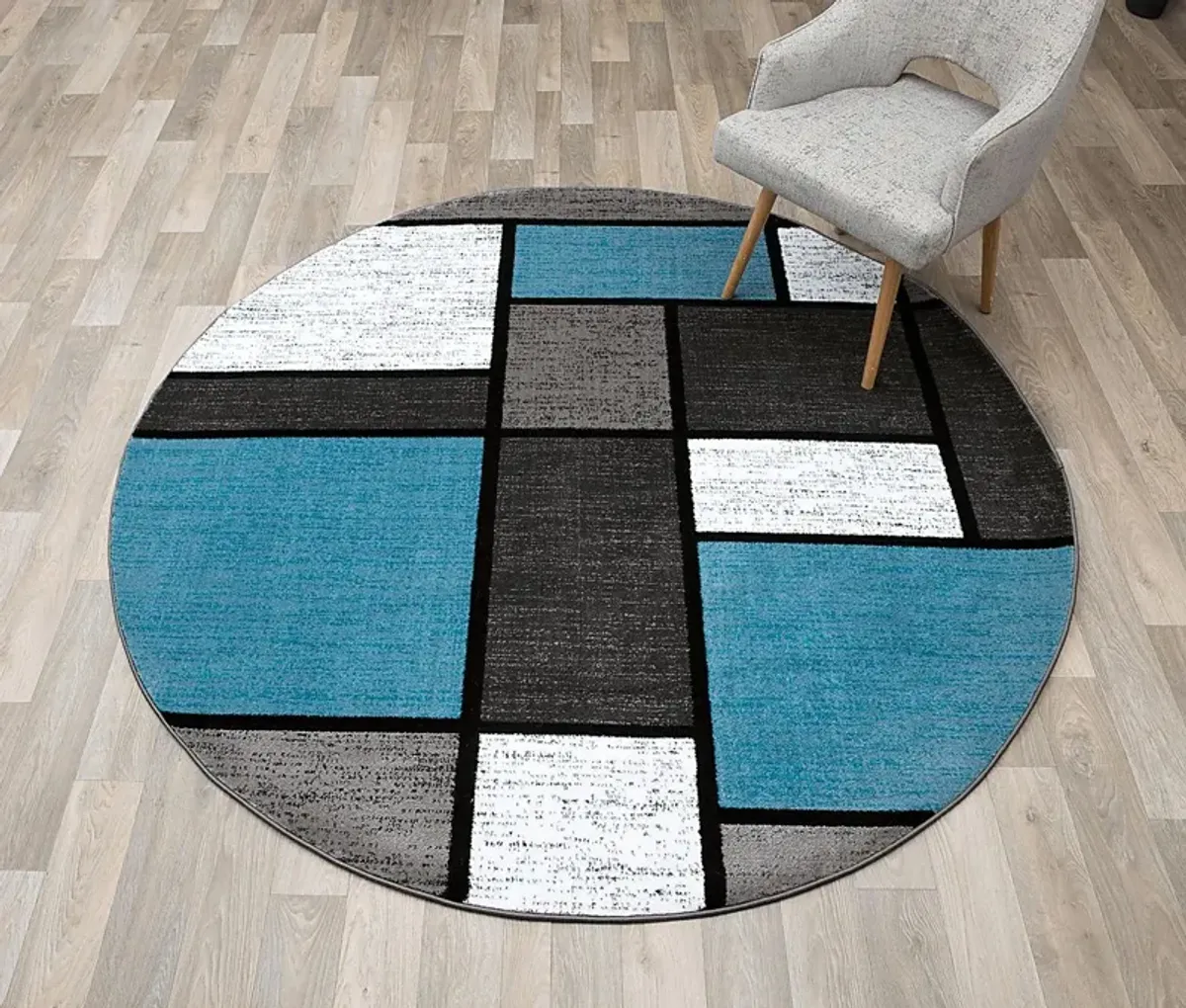 Kylan Blue 6'6 Round Rug