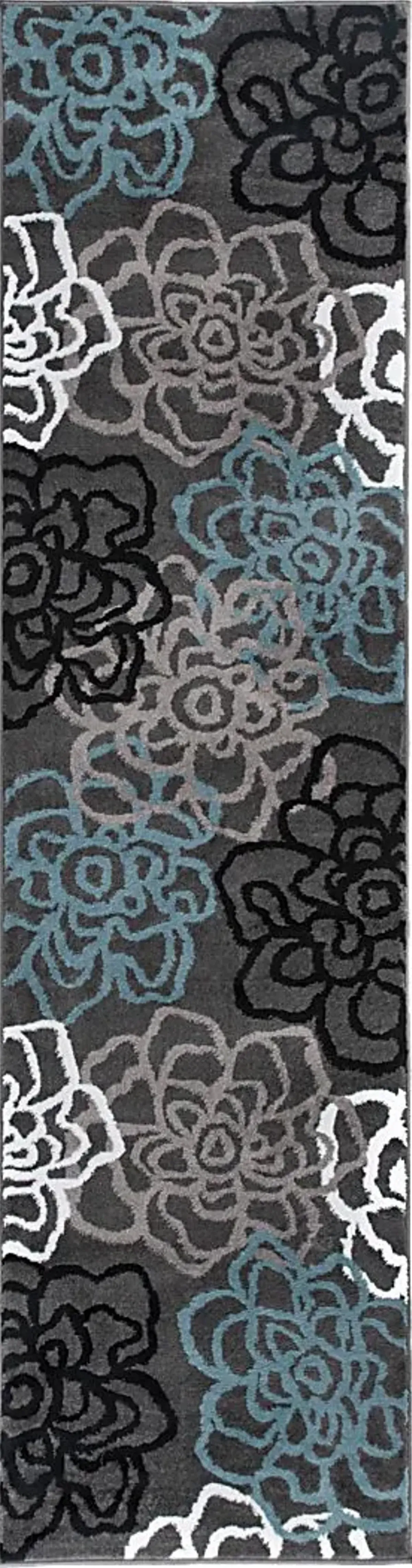 Mangal Dark Gray 2' x 7'2 Runner Rug