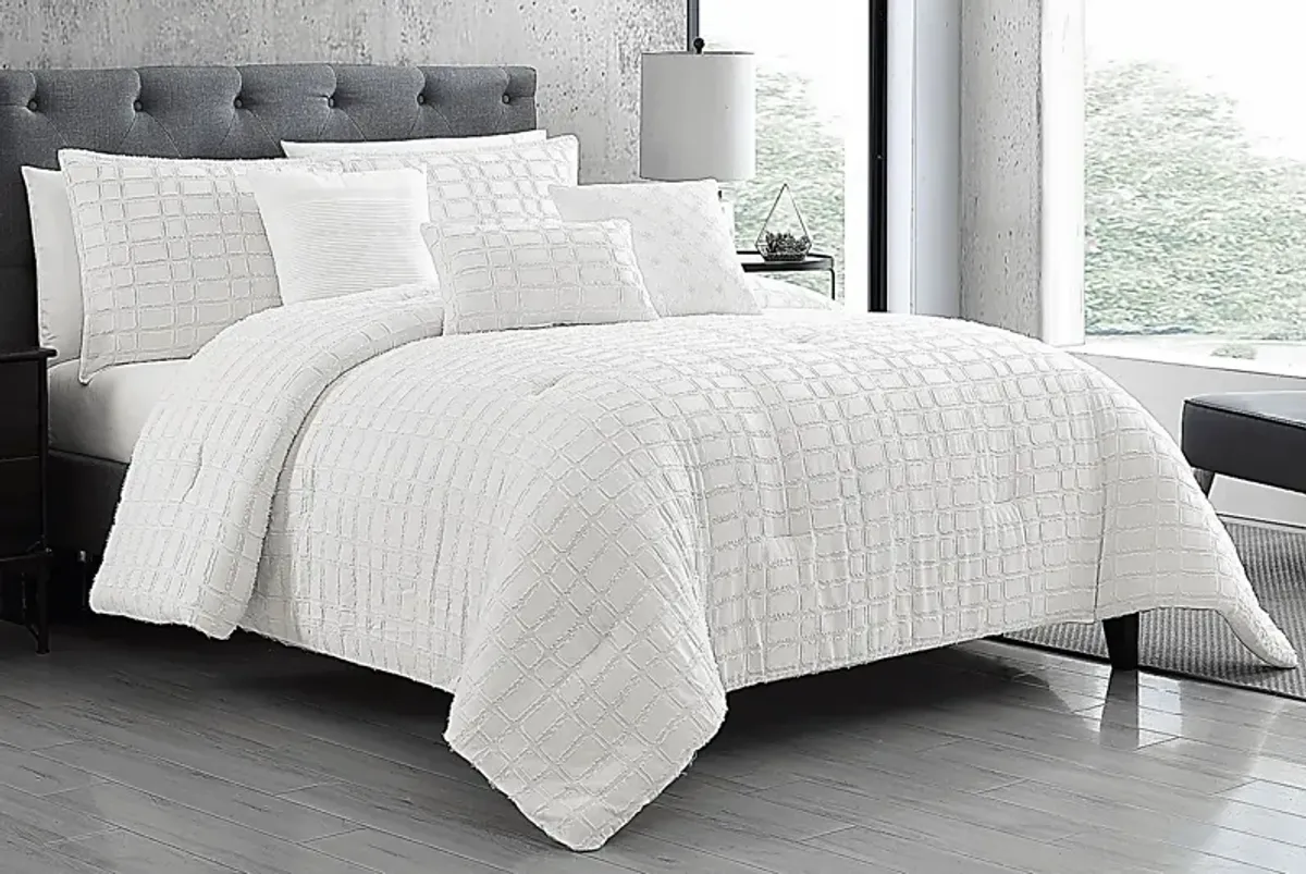 Edgenly White 6 Pc Queen Comforter Set