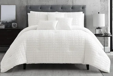 Edgenly White 6 Pc Queen Comforter Set