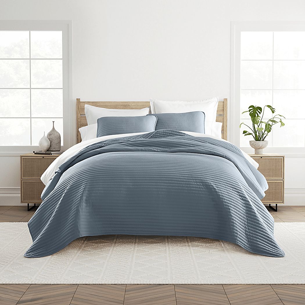 Honeybell Blue 3 Pc King Quilt Set