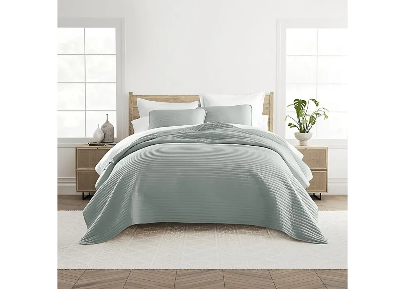 Honeybell Green 2 Pc Twin Quilt Set