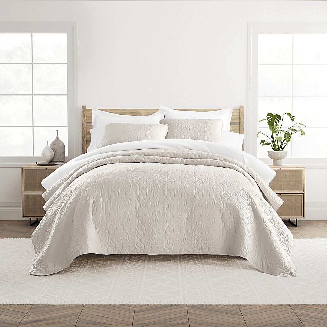 Goldhorn Beige 2 Pc Twin Quilt Set