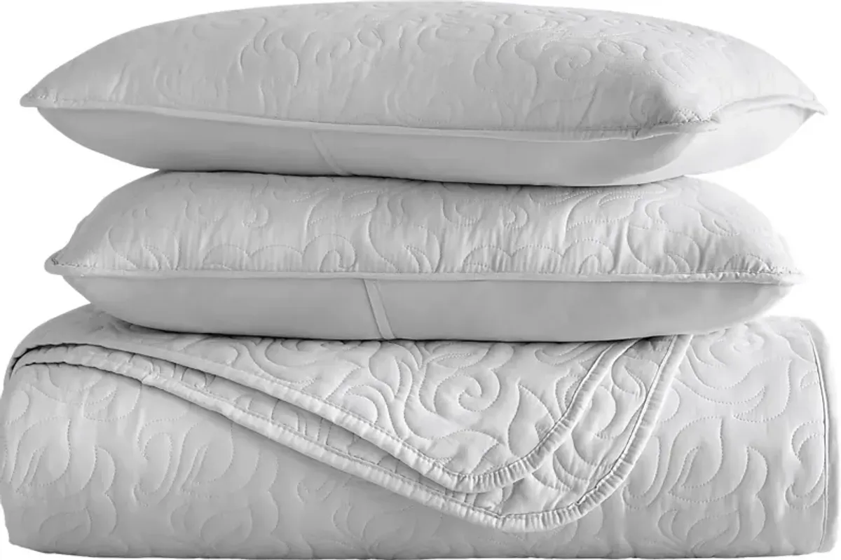 Goldhorn Gray 3 Pc King Quilt Set