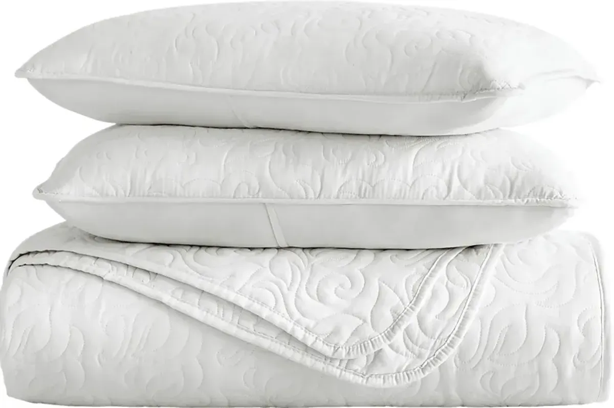 Goldhorn White 2 Pc Twin Quilt Set