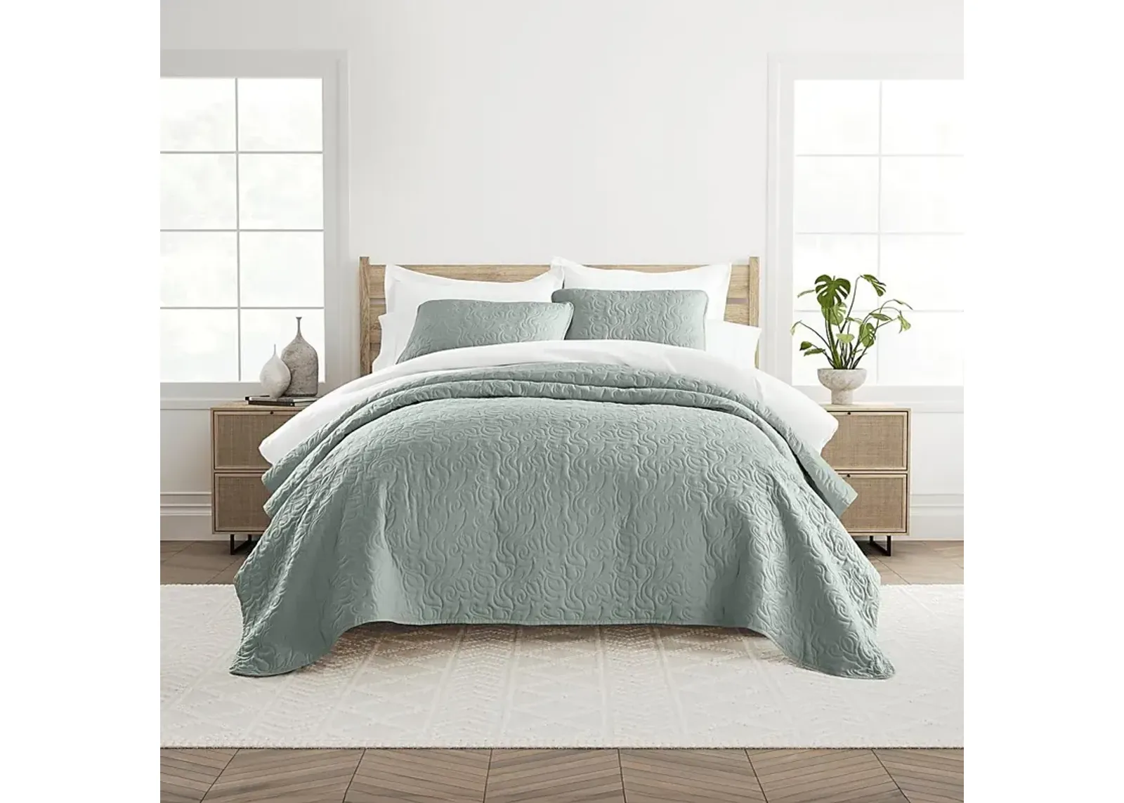 Goldhorn Green 2 Pc Twin Quilt Set