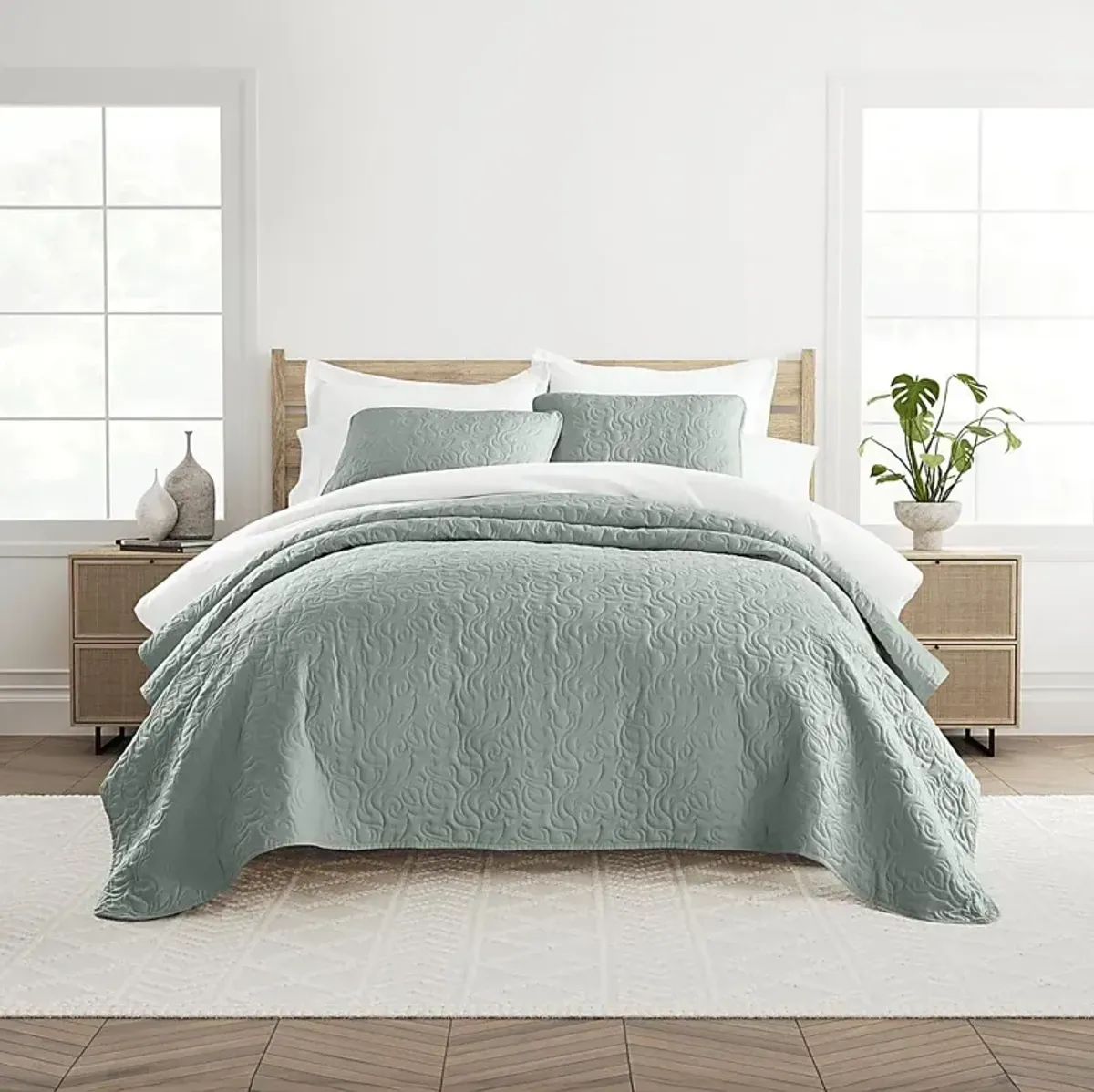 Goldhorn Green 2 Pc Twin Quilt Set