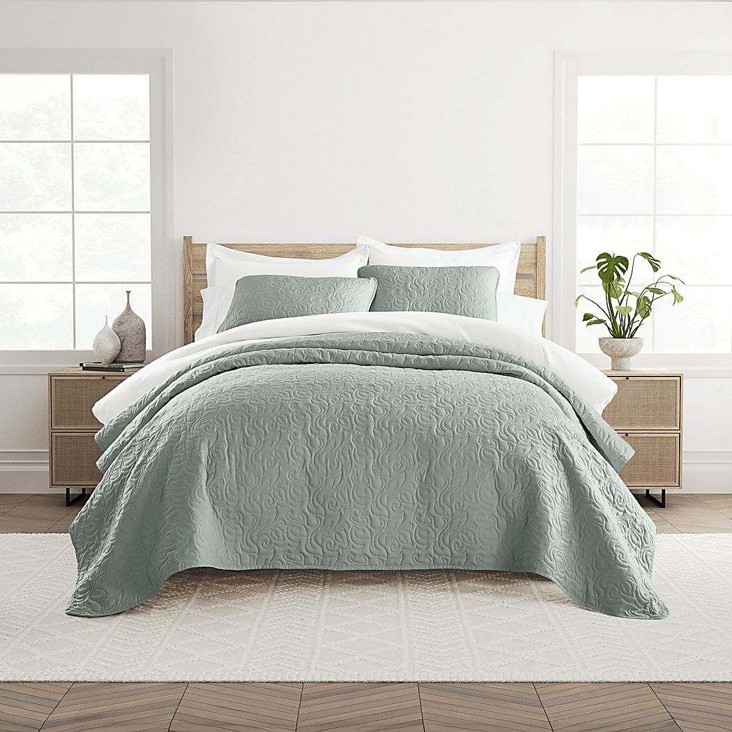 Goldhorn Green 3 Pc King Quilt Set