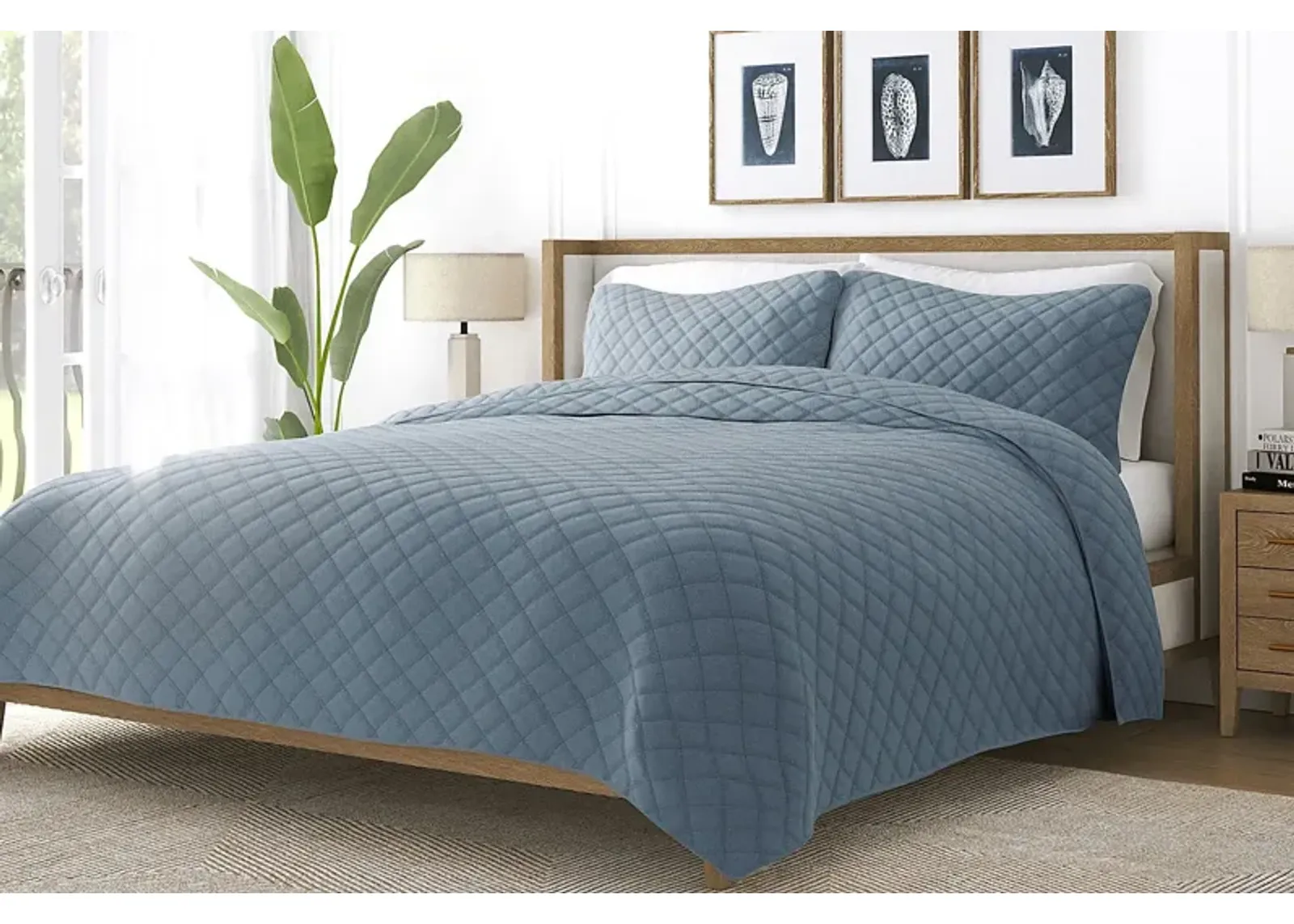 Lulldale Blue 3 Pc King Quilt Set