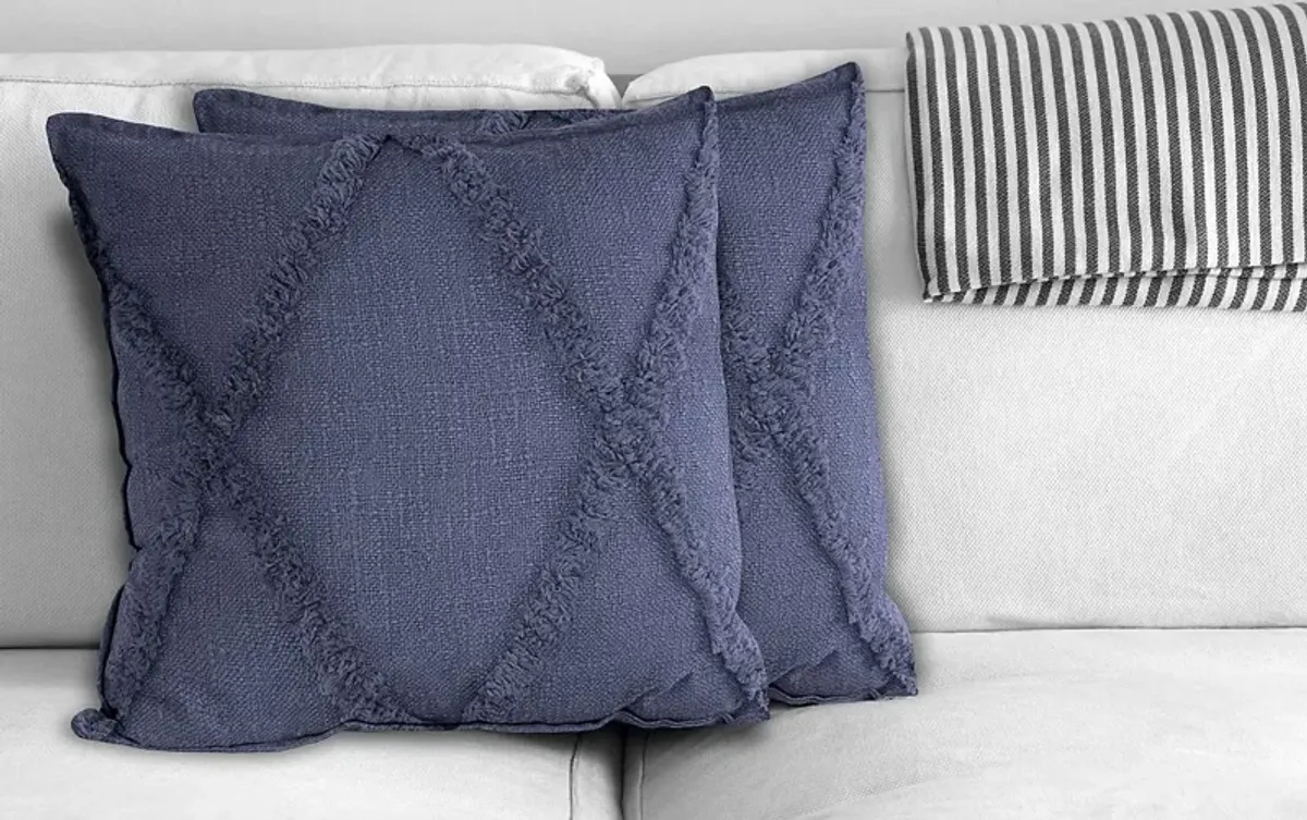 Rosellar Denim Accent Pillow Set of 2