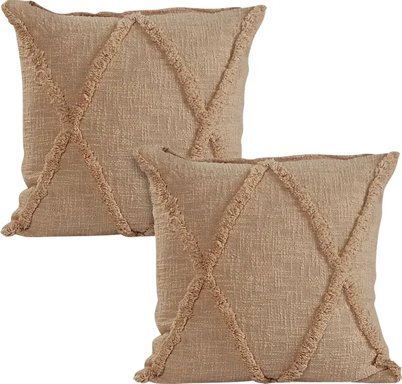 Rosellar Brown Accent Pillow Set of 2
