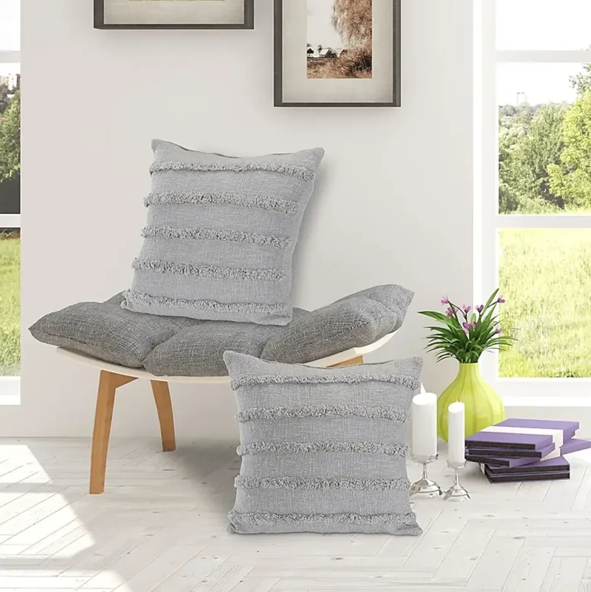 Lorelina Gray Accent Pillow Set of 2