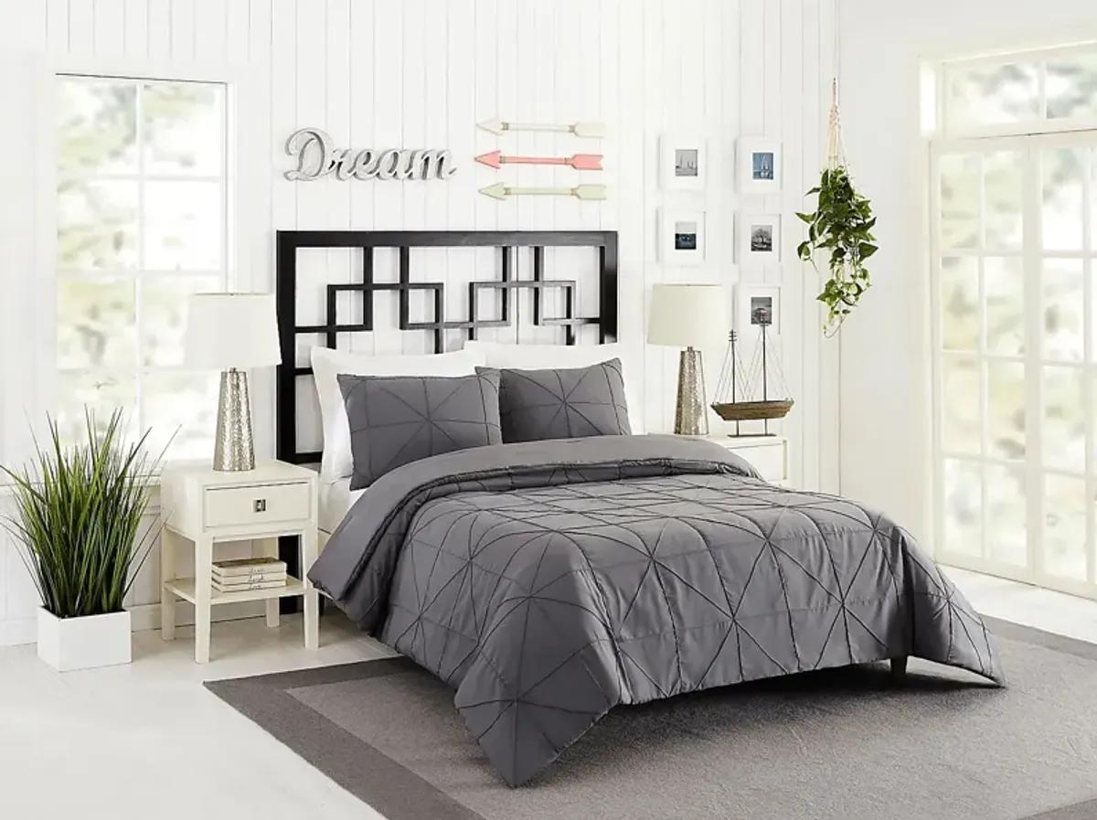 Tennystone Dark Gray King 3 Pc Comforter Set