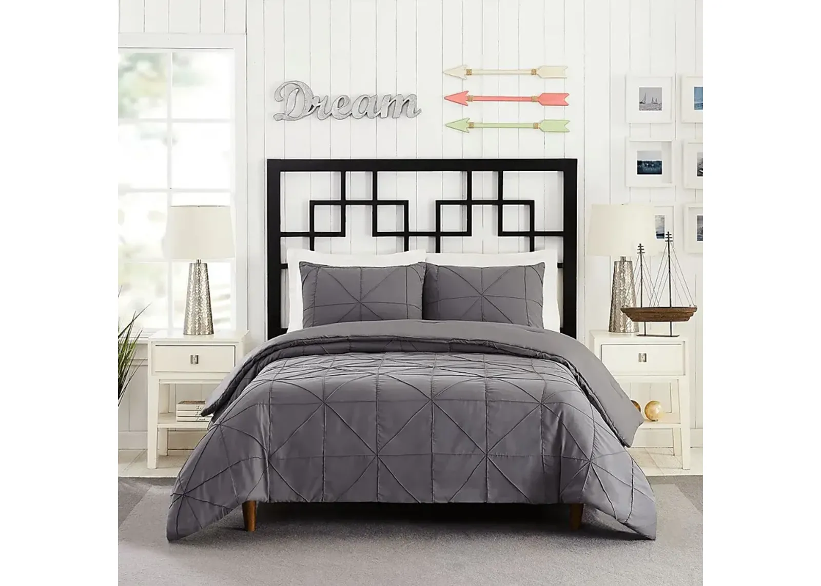 Tennystone Dark Gray King 3 Pc Comforter Set