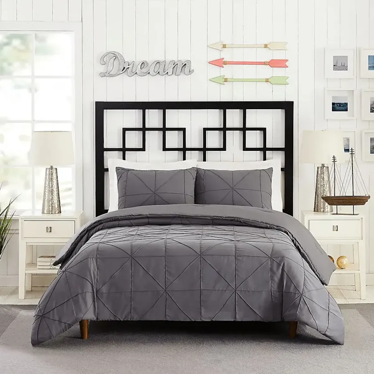 Tennystone Dark Gray King 3 Pc Comforter Set