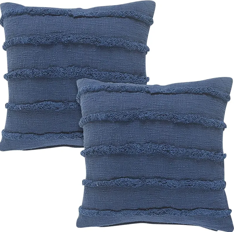 Lorelina Dark Blue Accent Pillow Set of 2
