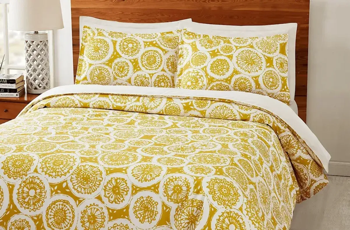 Anandale Yellow 3 Pc King Duvet Set