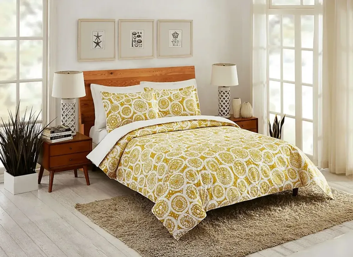 Anandale Yellow 3 Pc King Duvet Set