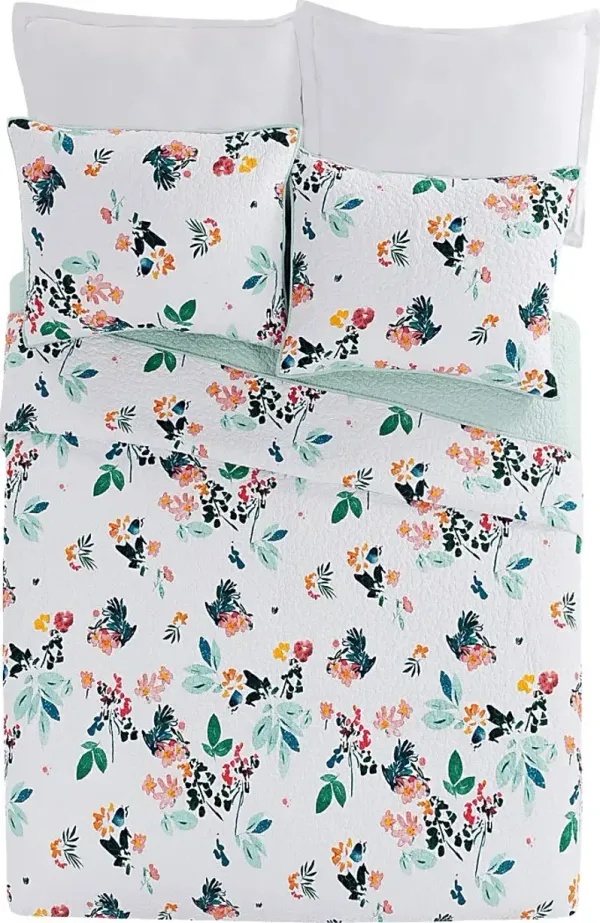 Woodlynn White 3 Pc King Quilt Set