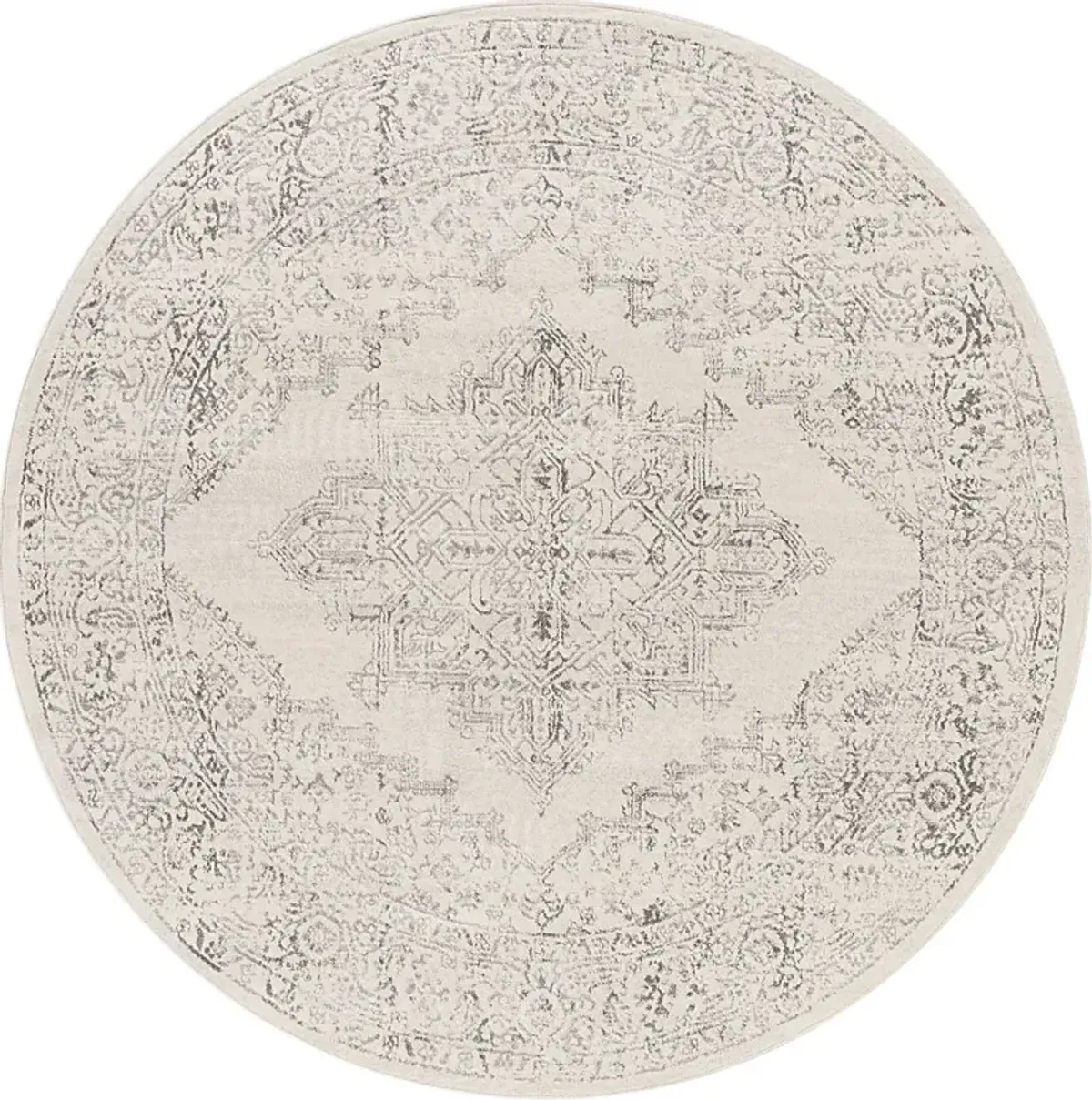 Shinnwood V White 6'7 Round Rug