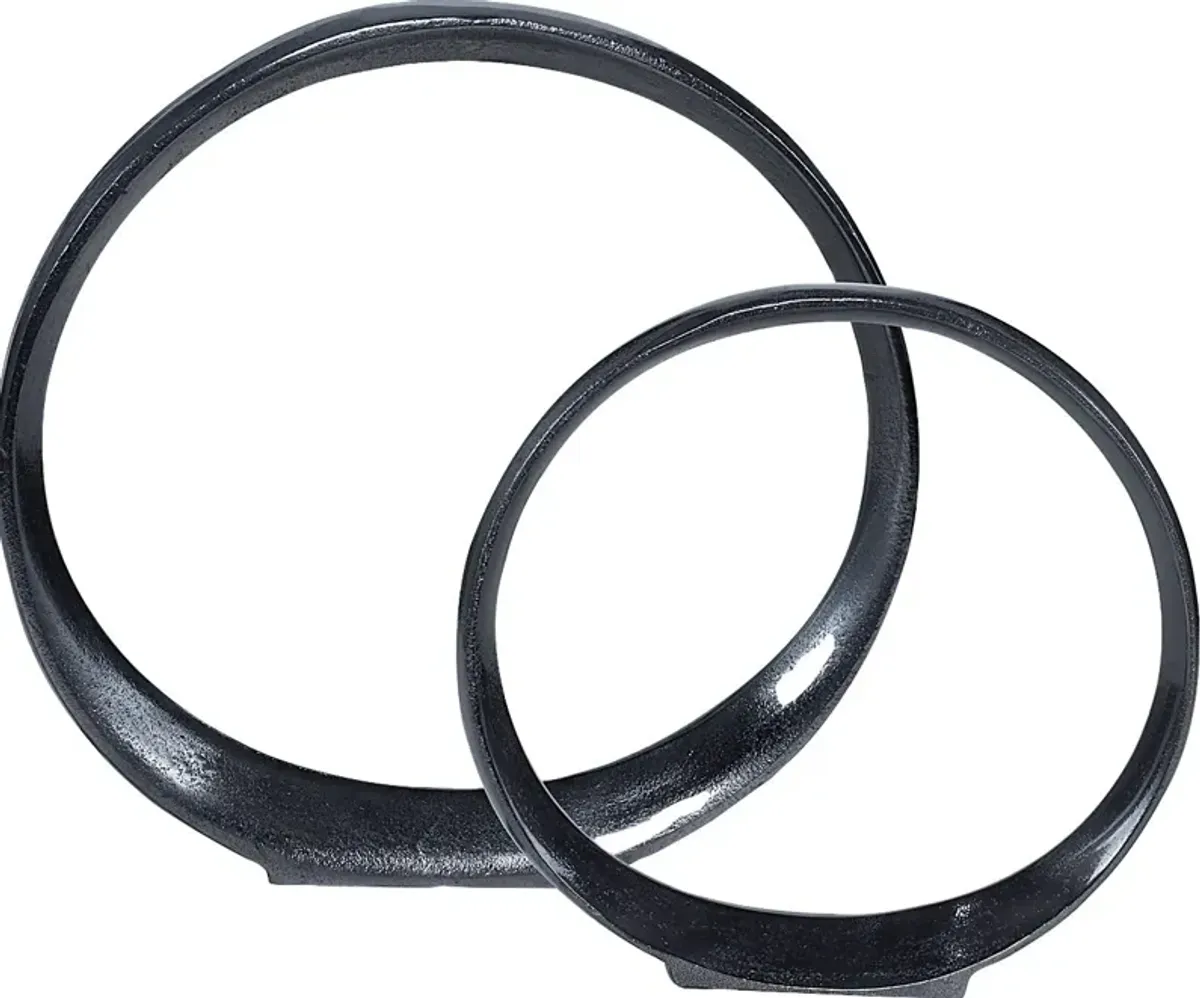 Venella Black Sculpture, Set of 2