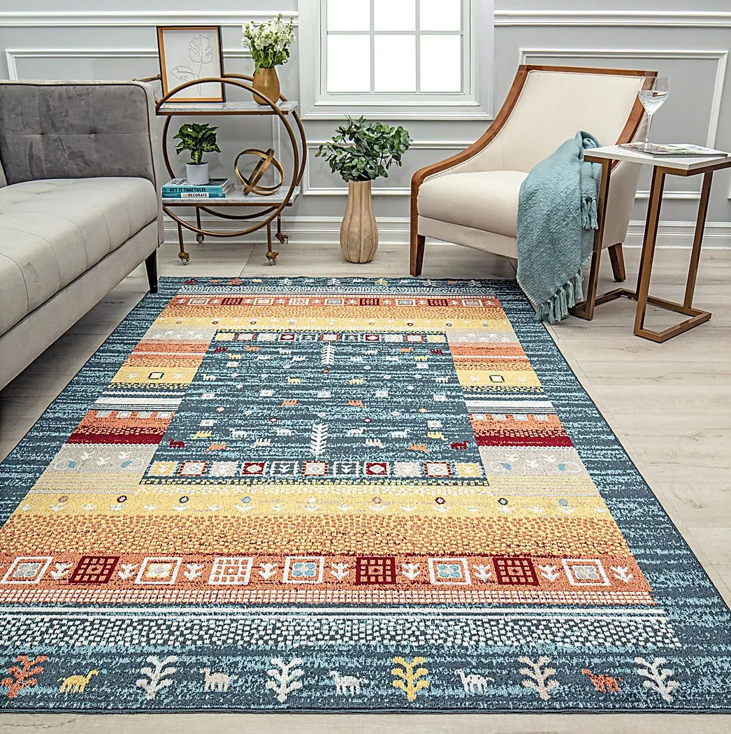 Kangunso Blue 5'3 x 7' Rug