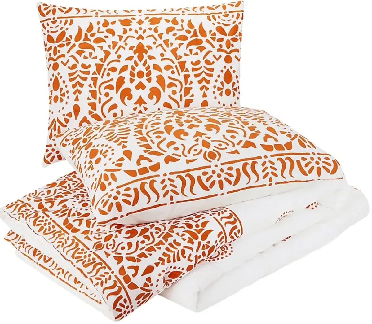 Wimpole Orange Full/Queen 3 Pc Comforter Set