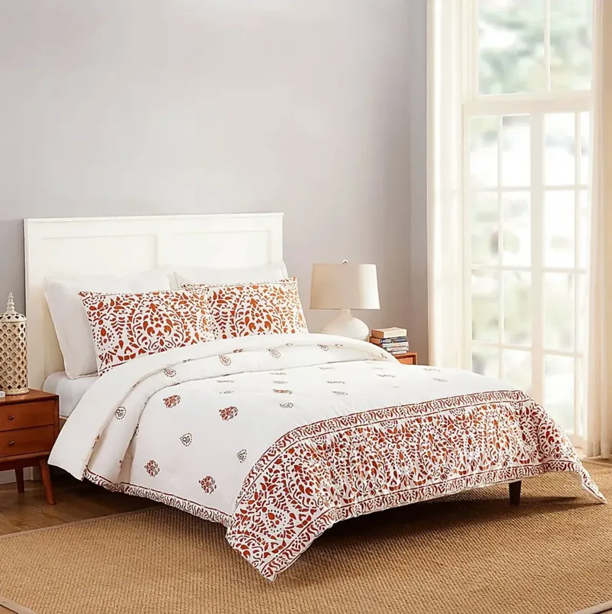 Wimpole Orange Full/Queen 3 Pc Comforter Set