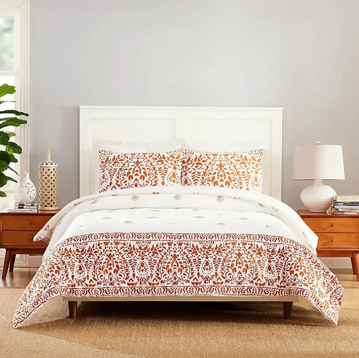 Wimpole Orange Full/Queen 3 Pc Comforter Set