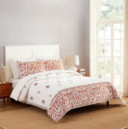 Wimpole Orange King 3 Pc Comforter Set