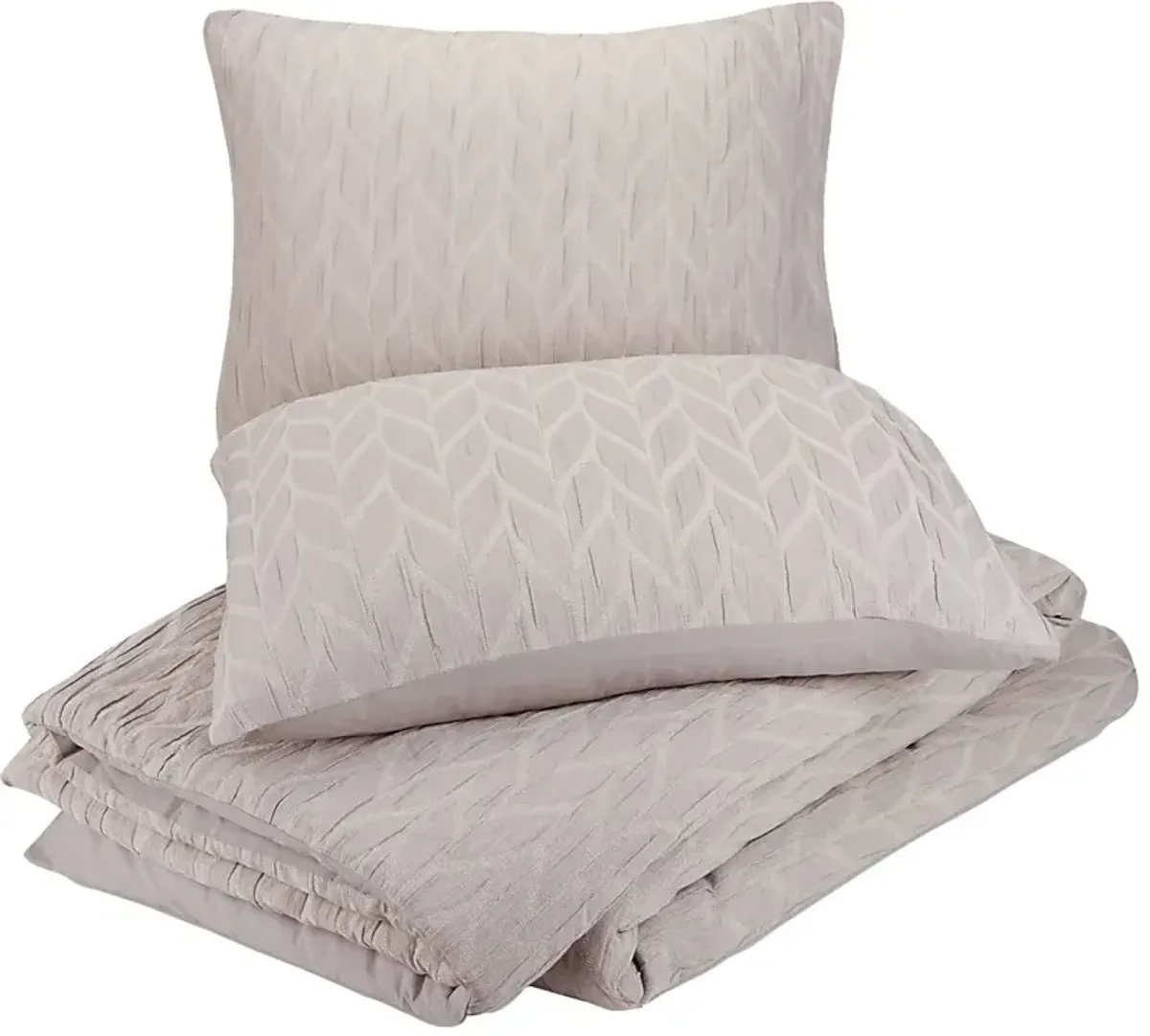 Wilsonia Gray Full/Queen 3 Pc Duvet Set