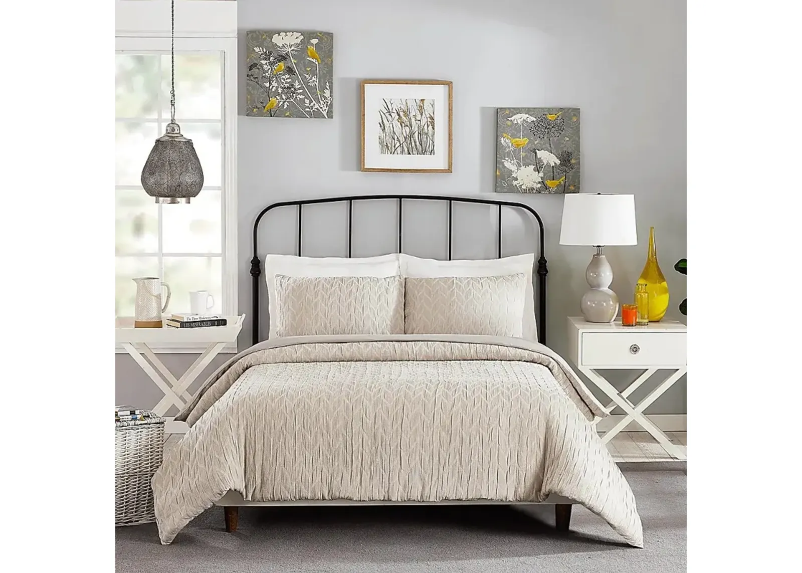 Wilsonia Gray Full/Queen 3 Pc Duvet Set