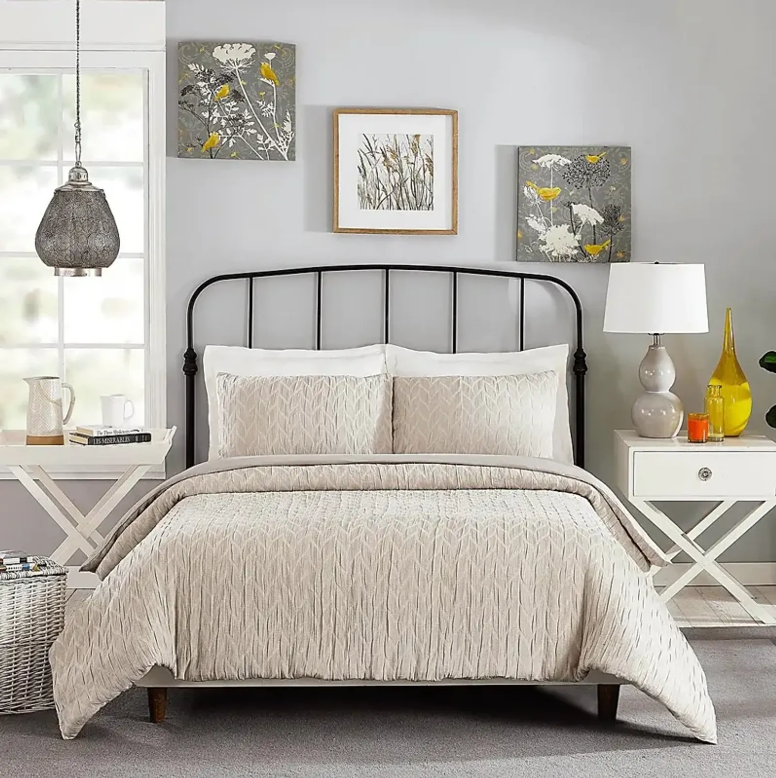 Wilsonia Gray Full/Queen 3 Pc Duvet Set