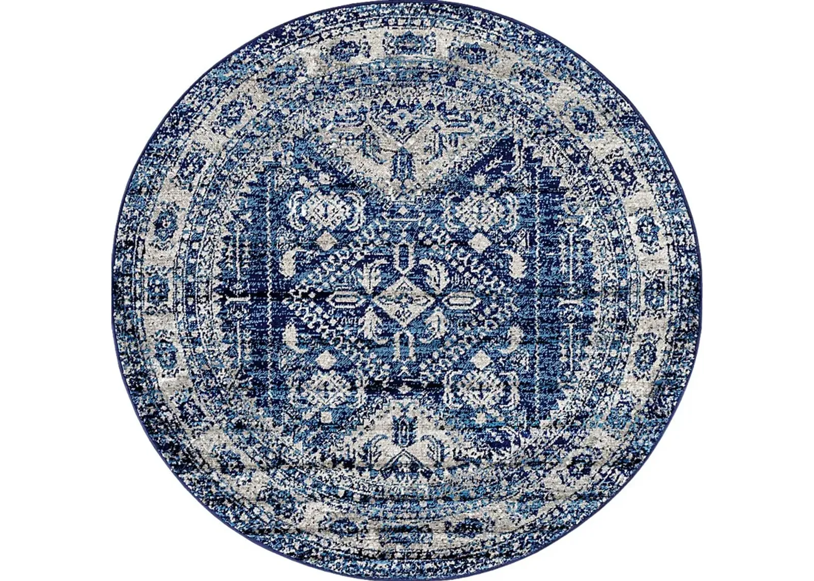 Transcom IV Navy 5'3 Round Rug