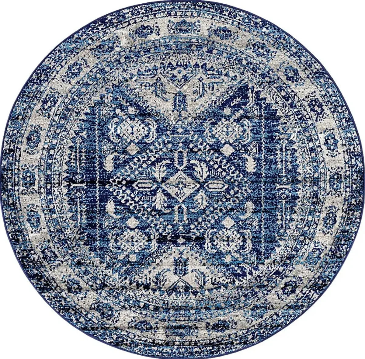 Transcom IV Navy 5'3 Round Rug