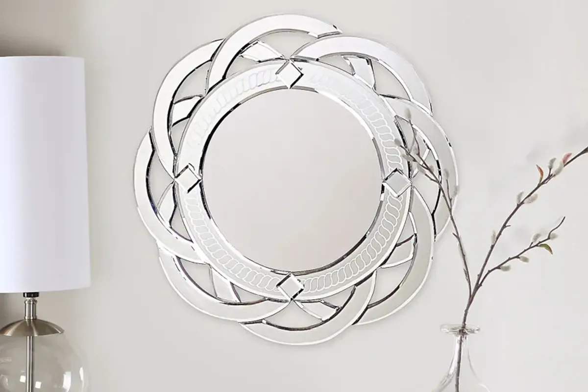 Rillette Silver Mirror