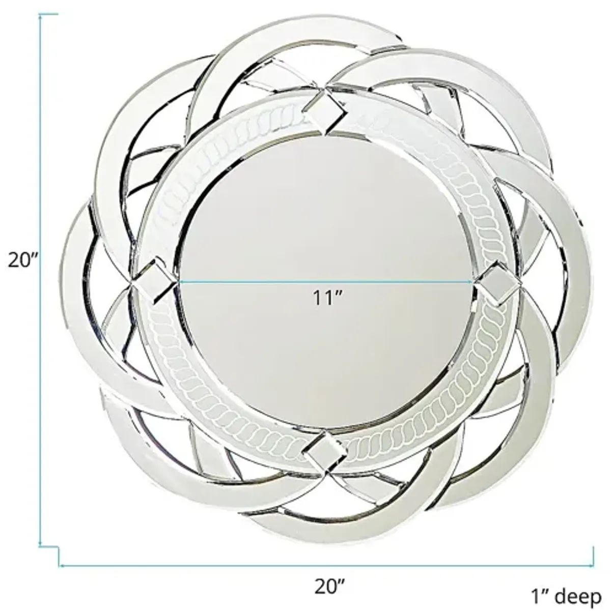 Rillette Silver Mirror