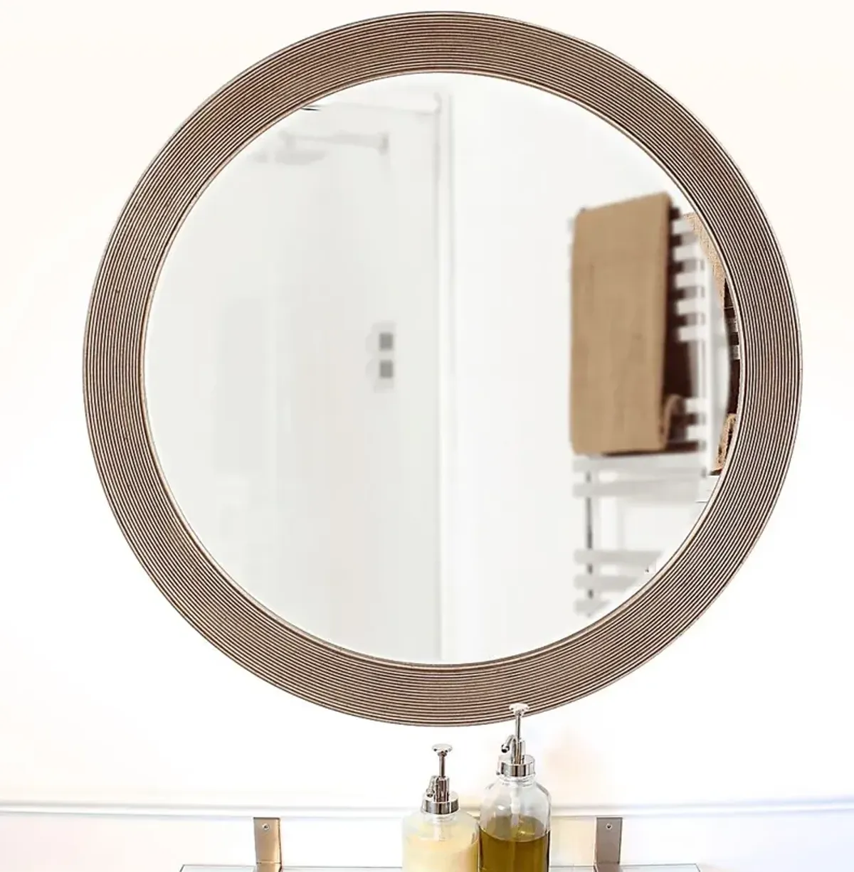 Syna Silver Round Mirror