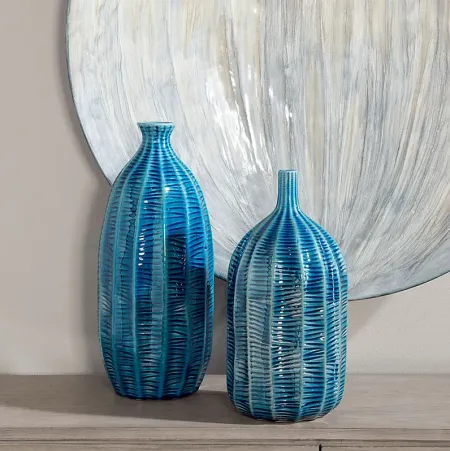 Kosttner Blue Vase, Set of 2
