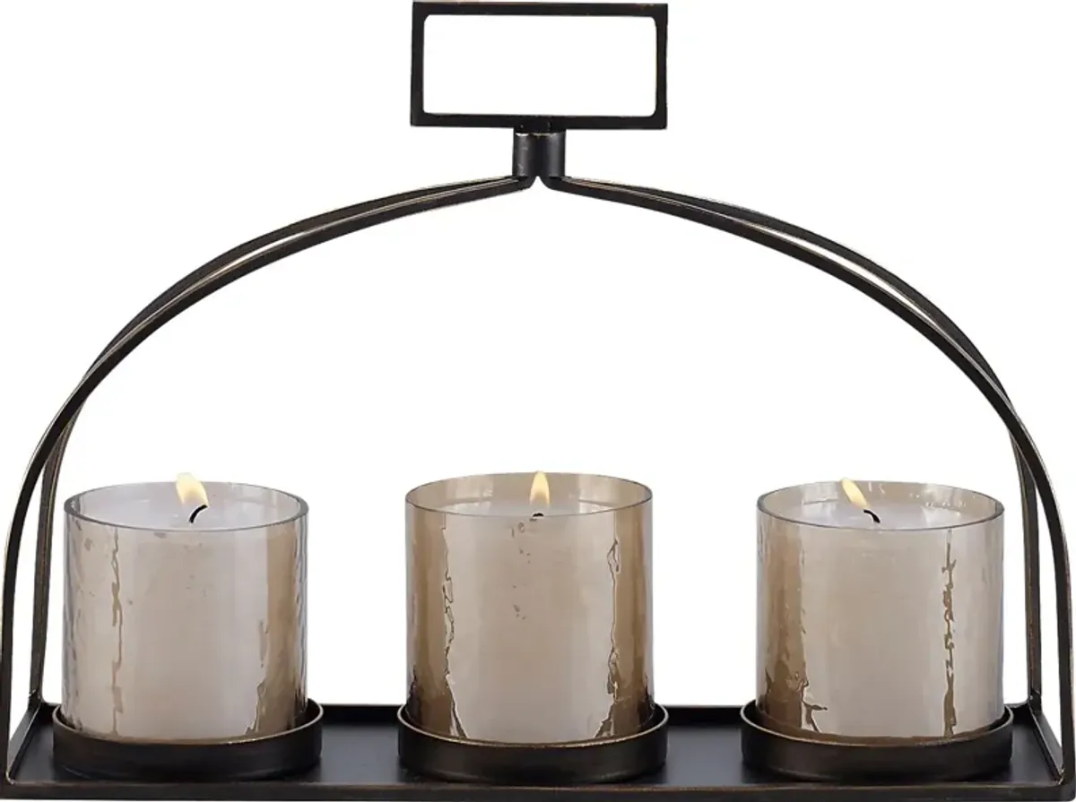 Ferdinard Bronze Triple Candle Holder