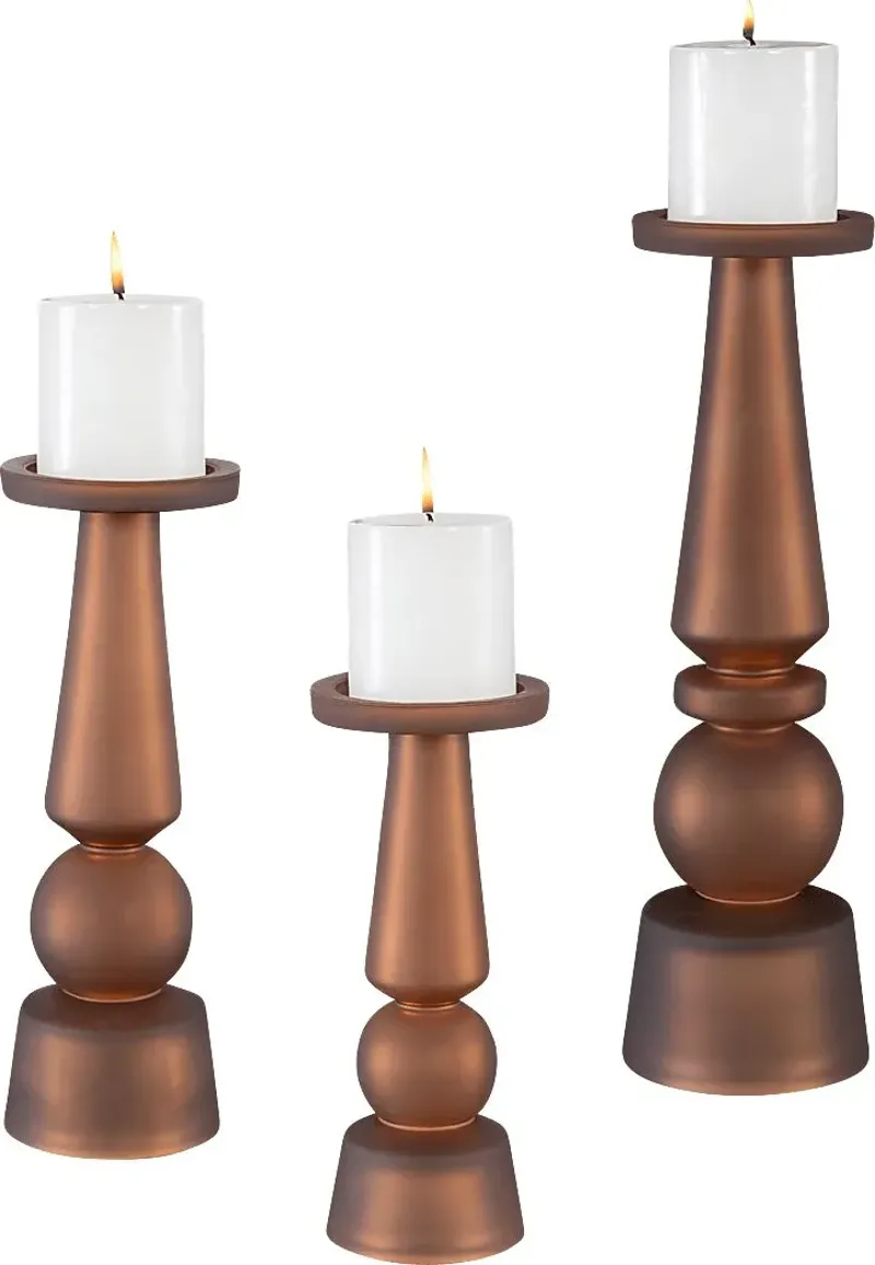 Imlayy Brown Candle Holder, Set of 3