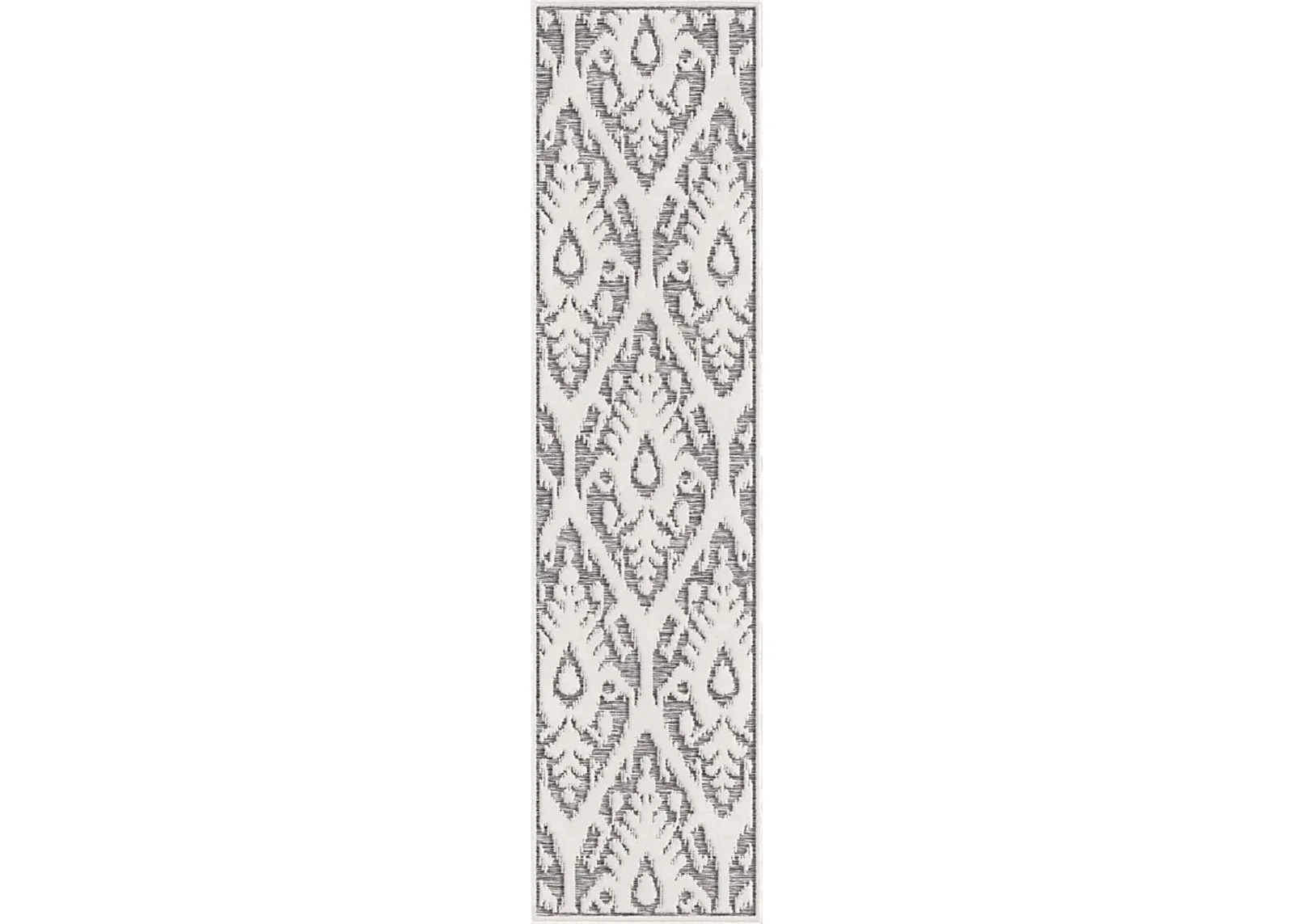 Andena Gray 1'11 x 7'6 Indoor/Outdoor Runner Rug